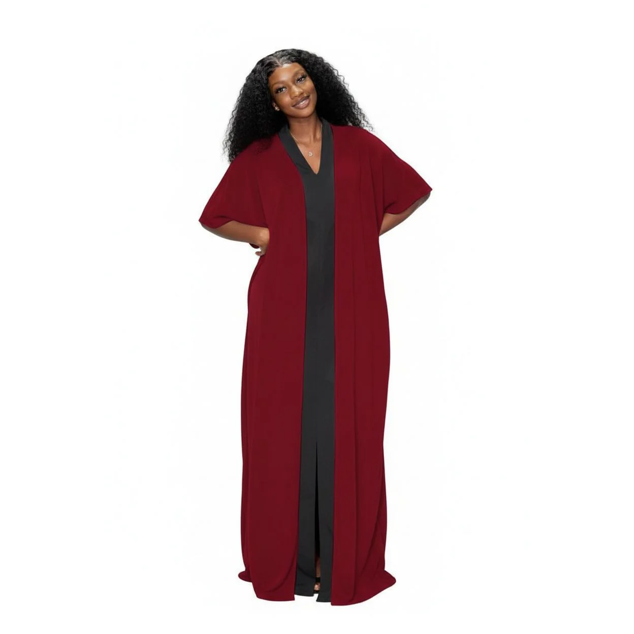Casual Solid Color Maxi Sundress - Image 3