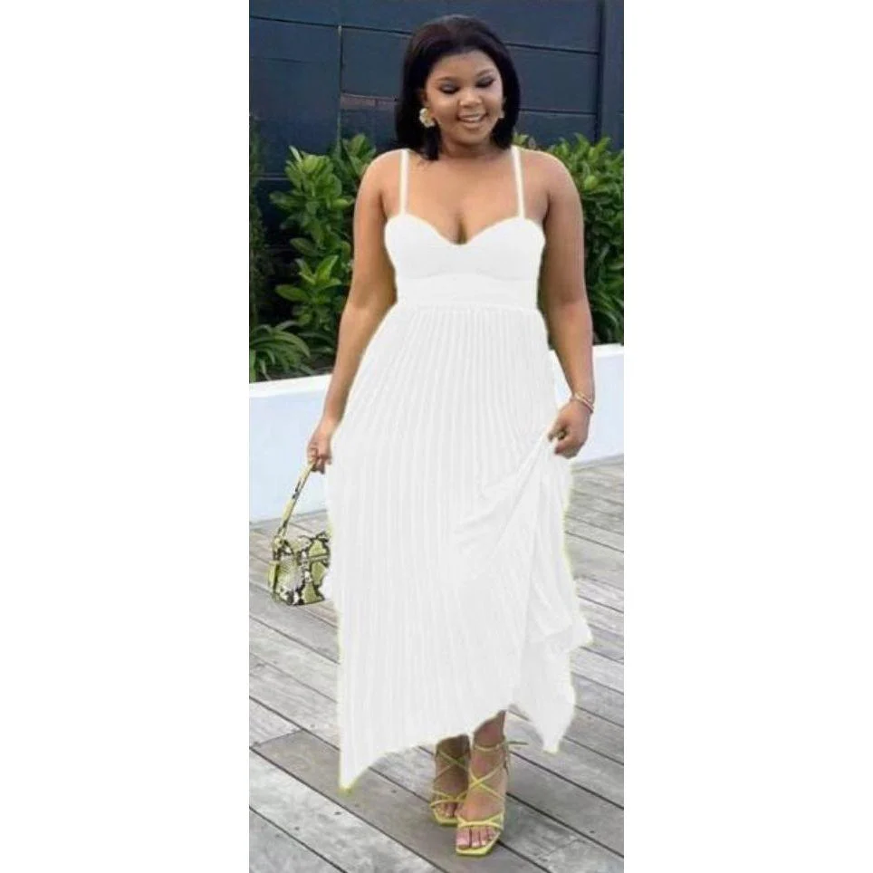 Elegant Pleated Midi Dress - Image 2