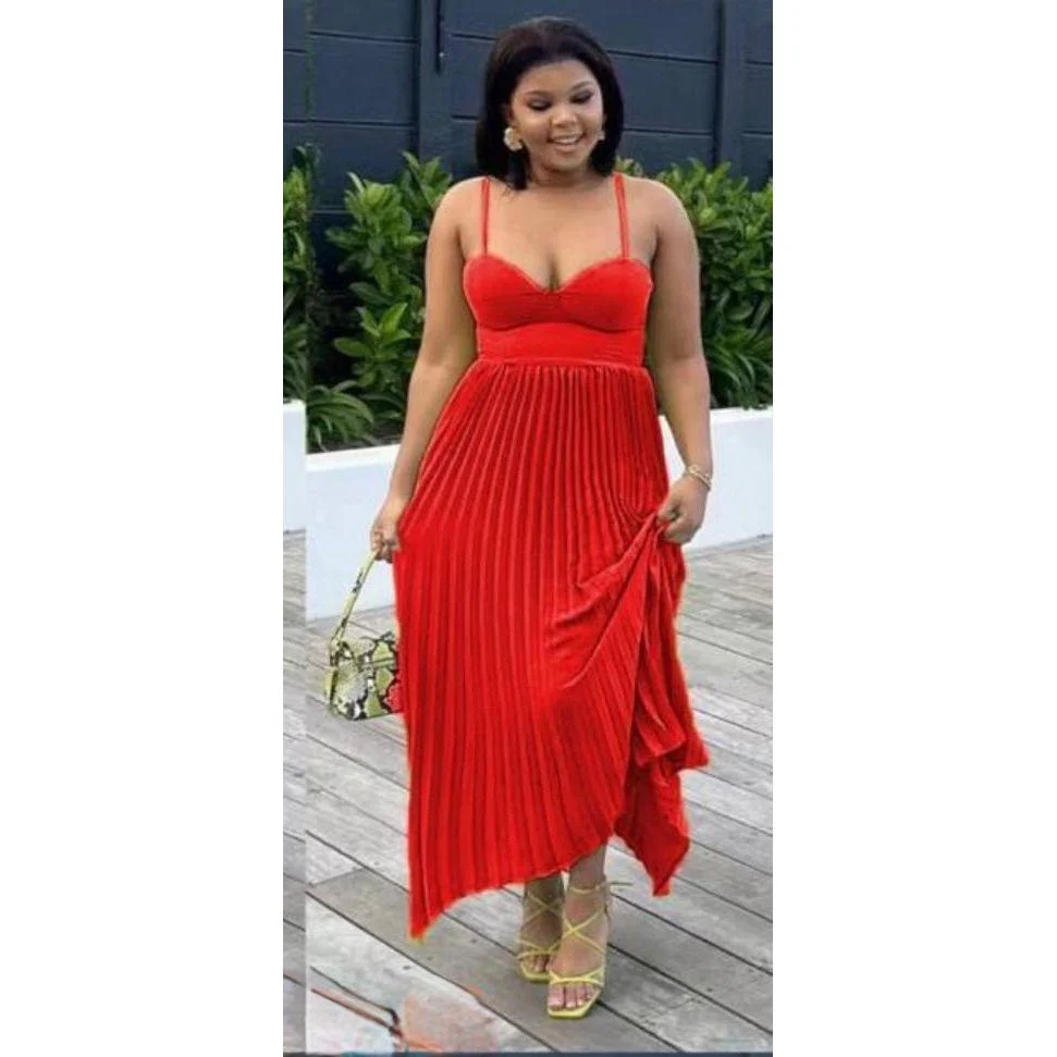 Elegant Pleated Midi Dress - Image 4