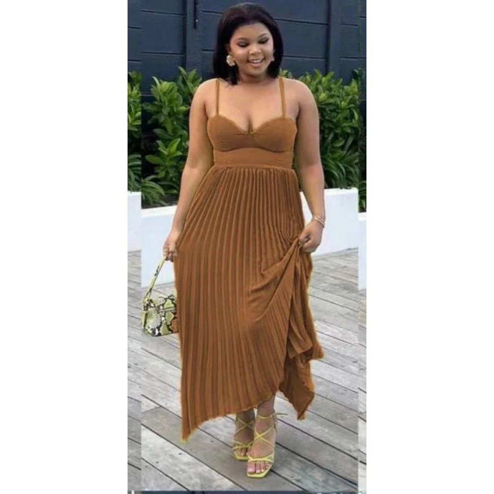 Elegant Pleated Midi Dress - Image 5