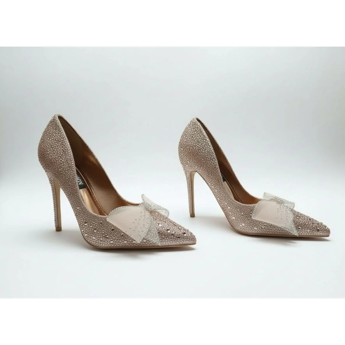 Elegant Pointed Bowknot Rhinestone Stilettos - Image 10