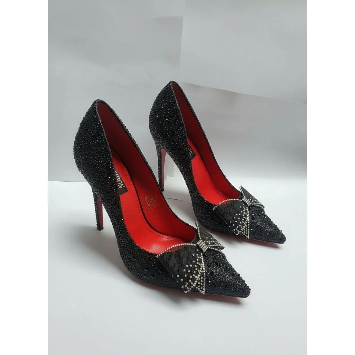 Elegant Pointed Bowknot Rhinestone Stilettos - Image 3