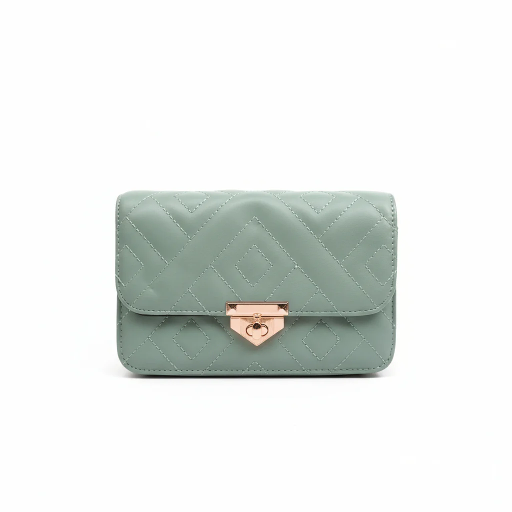 Elegant PU Leather Korean Diamond Lattice Square Handbag - Image 2