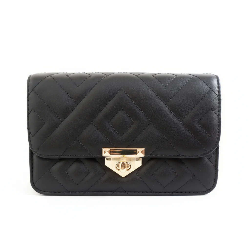 Elegant PU Leather Korean Diamond Lattice Square Handbag - Image 3