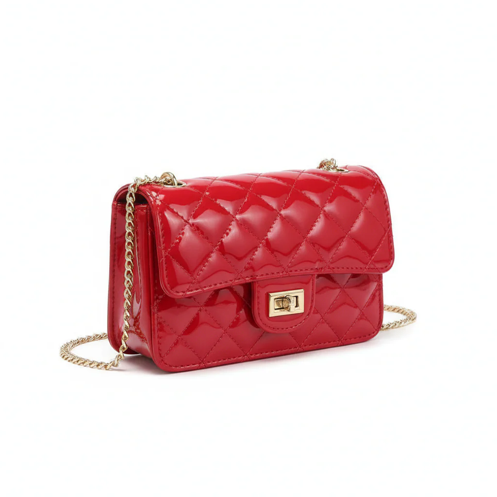 Elegant Quilted PU Genuine Leather Shoulder Bag - Image 2