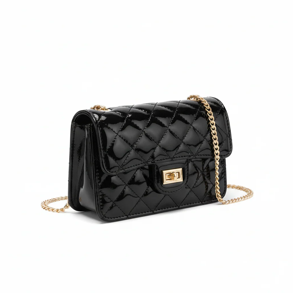 Elegant Quilted PU Genuine Leather Shoulder Bag - Image 5