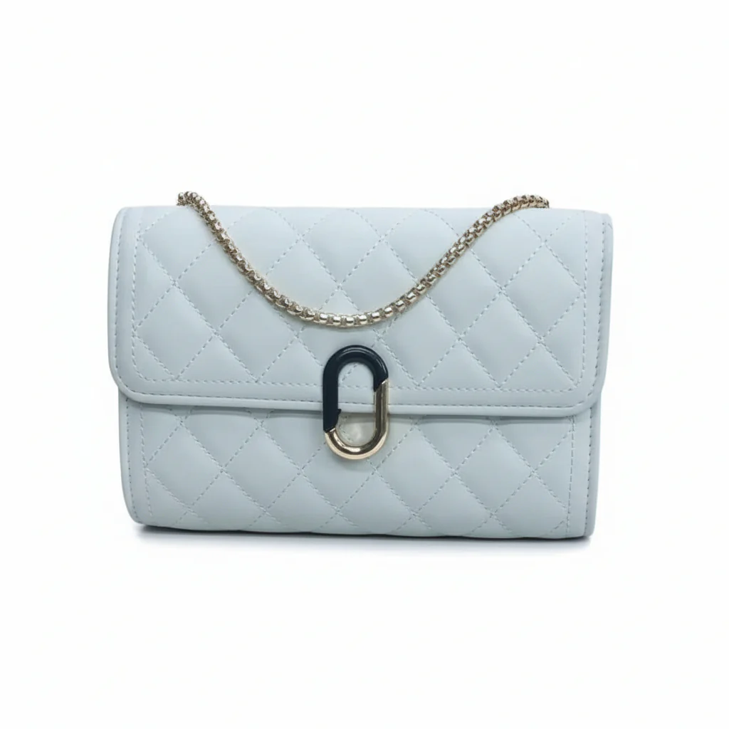 Elegant Quilted PU Leather With Chain Strap Mini Handbag - Image 4