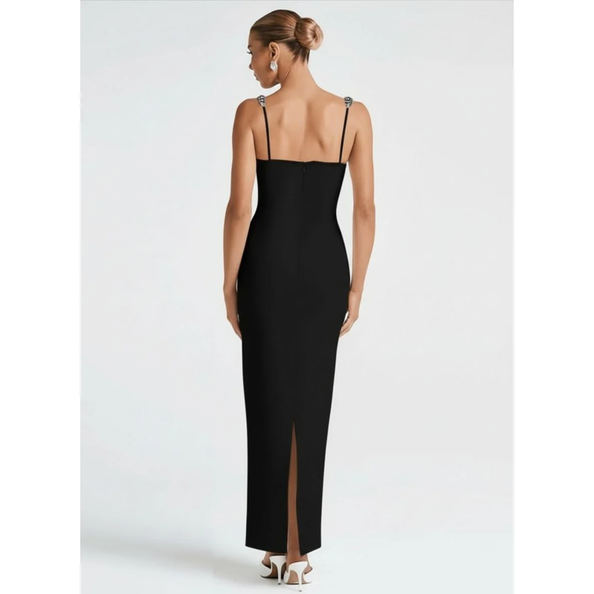 Elegant Square Neck Bodycon Maxi Dress - Image 5