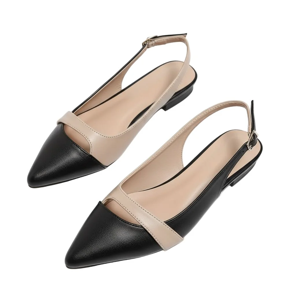 Elegant Two-Tone Slingback Flats. - Image 5