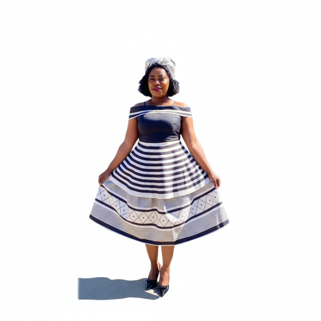 Elegant Xhosa Traditional Wedding Dress - Image 2