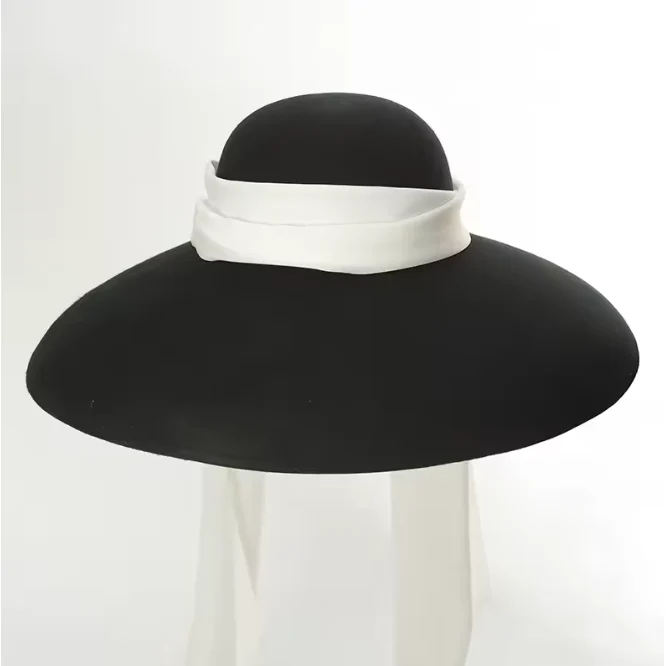 Elegantly Embellished Velvet Brimmed Hat for Women - Image 2