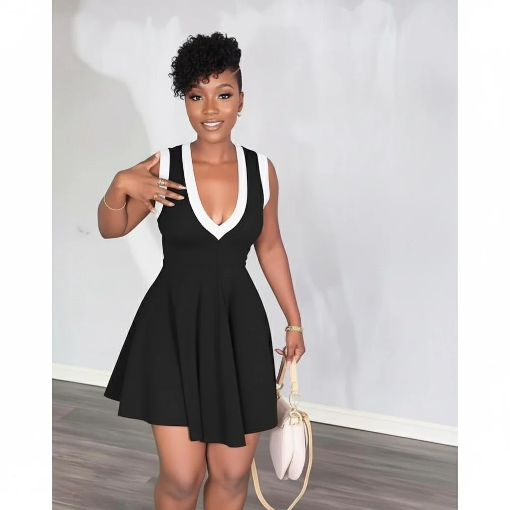Embellished Fit & Flare Above The Knee Dress - Image 3