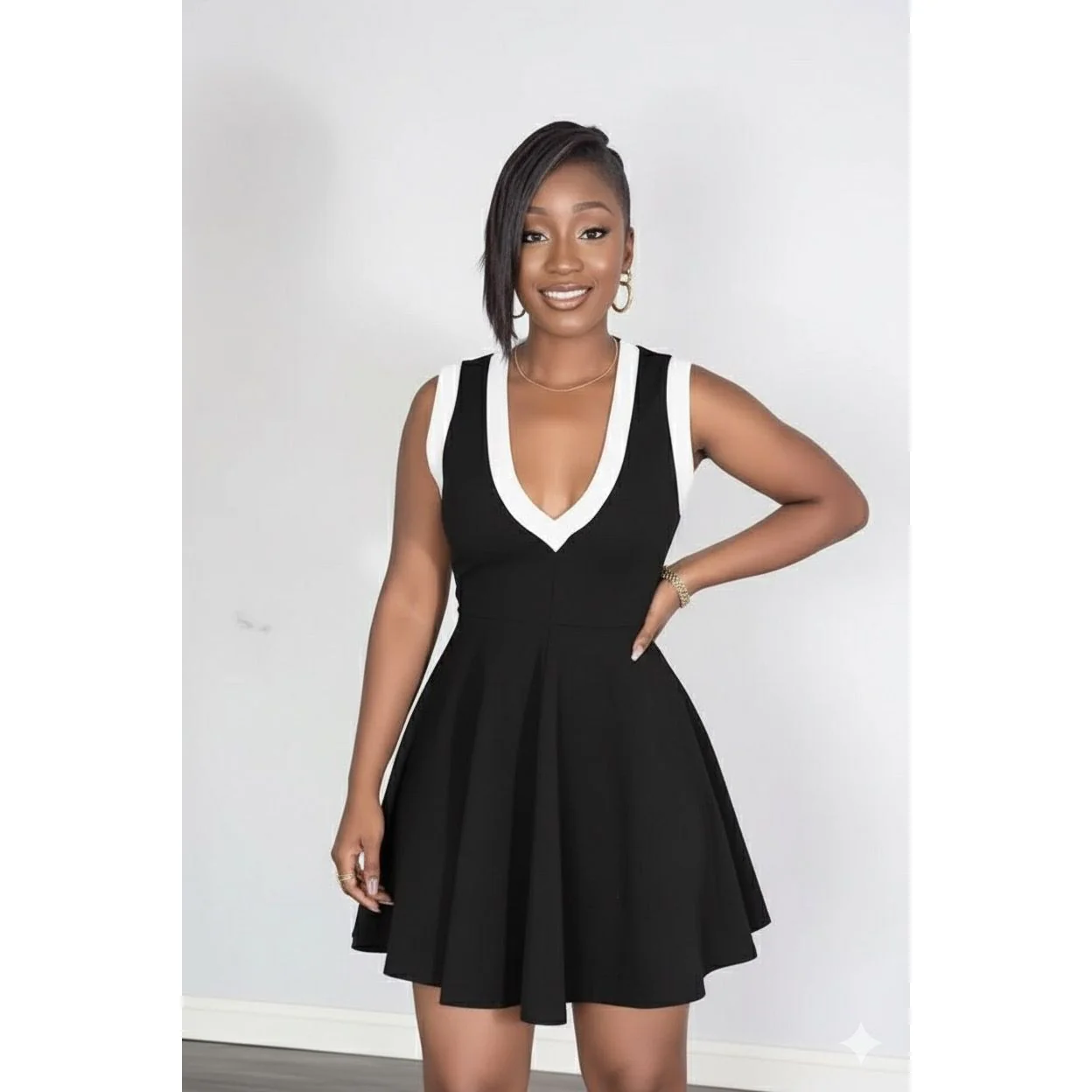 Embellished Fit & Flare Above The Knee Dress - Image 4