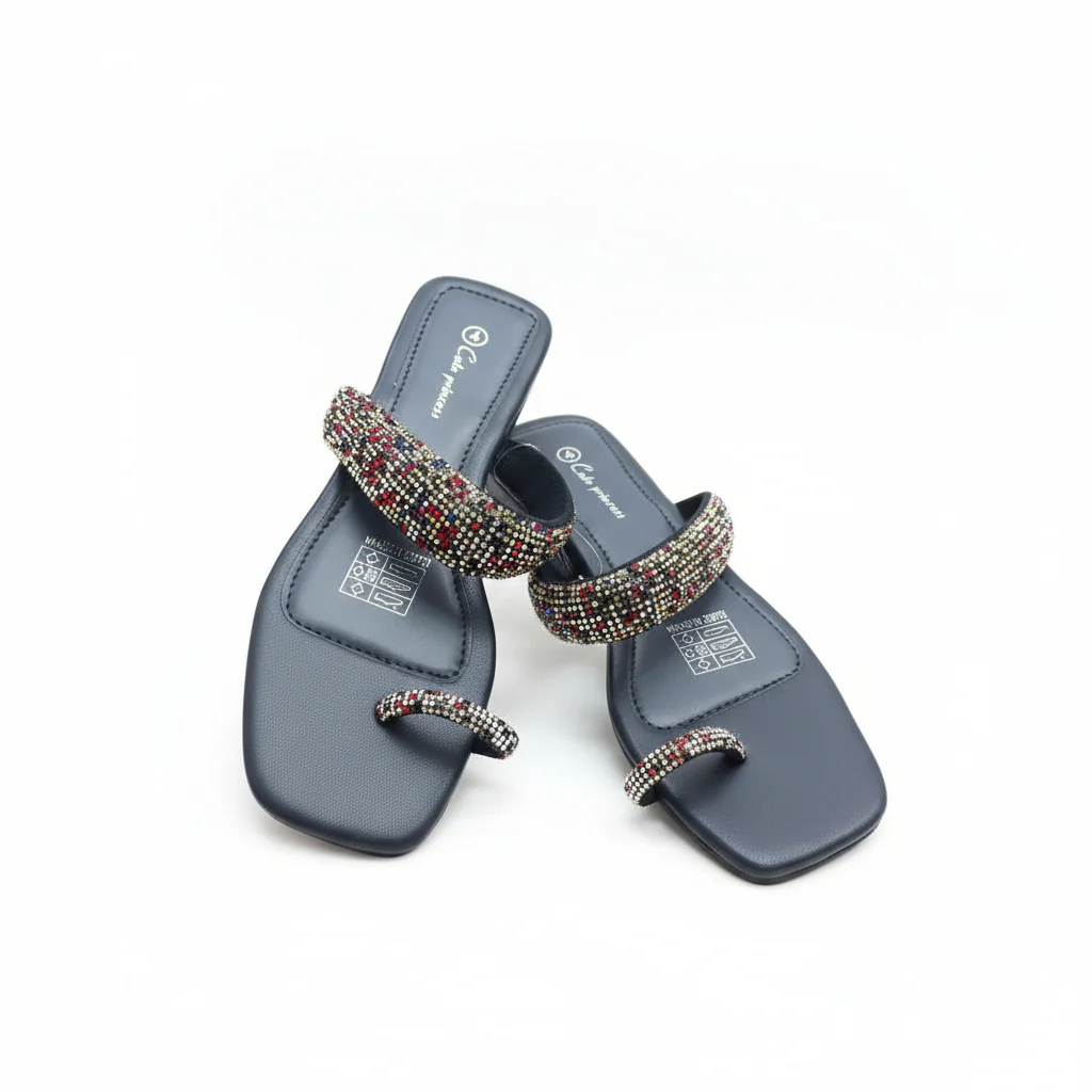 Embellished One Toe Flats.
