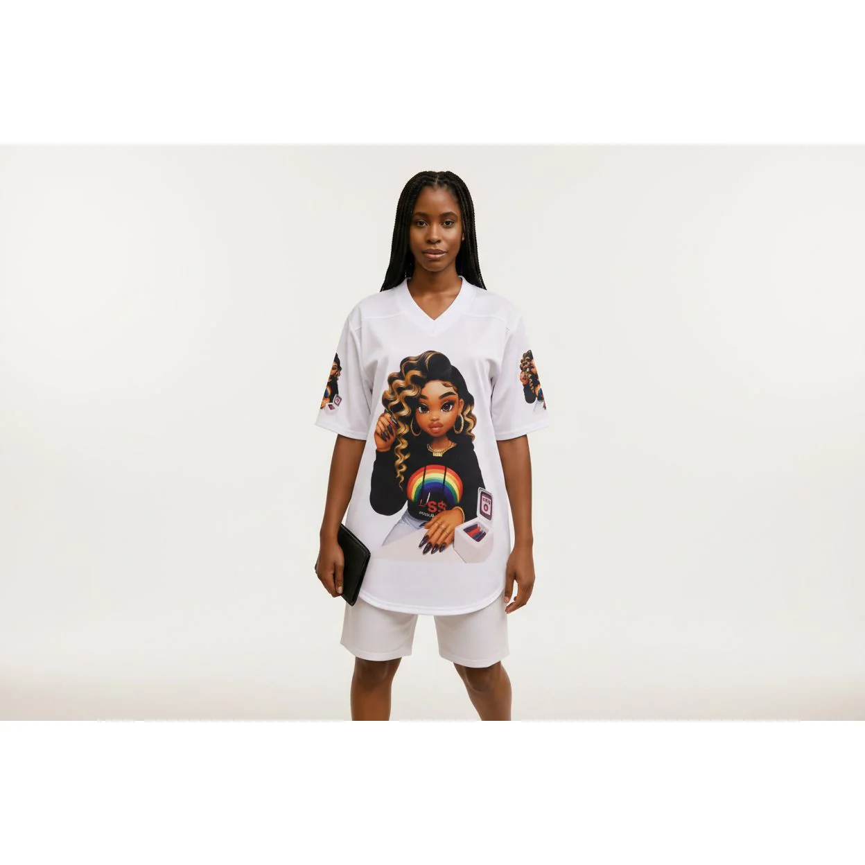 Embossed Cartoon Charactor Short Sleeve T-Shirt - Image 2