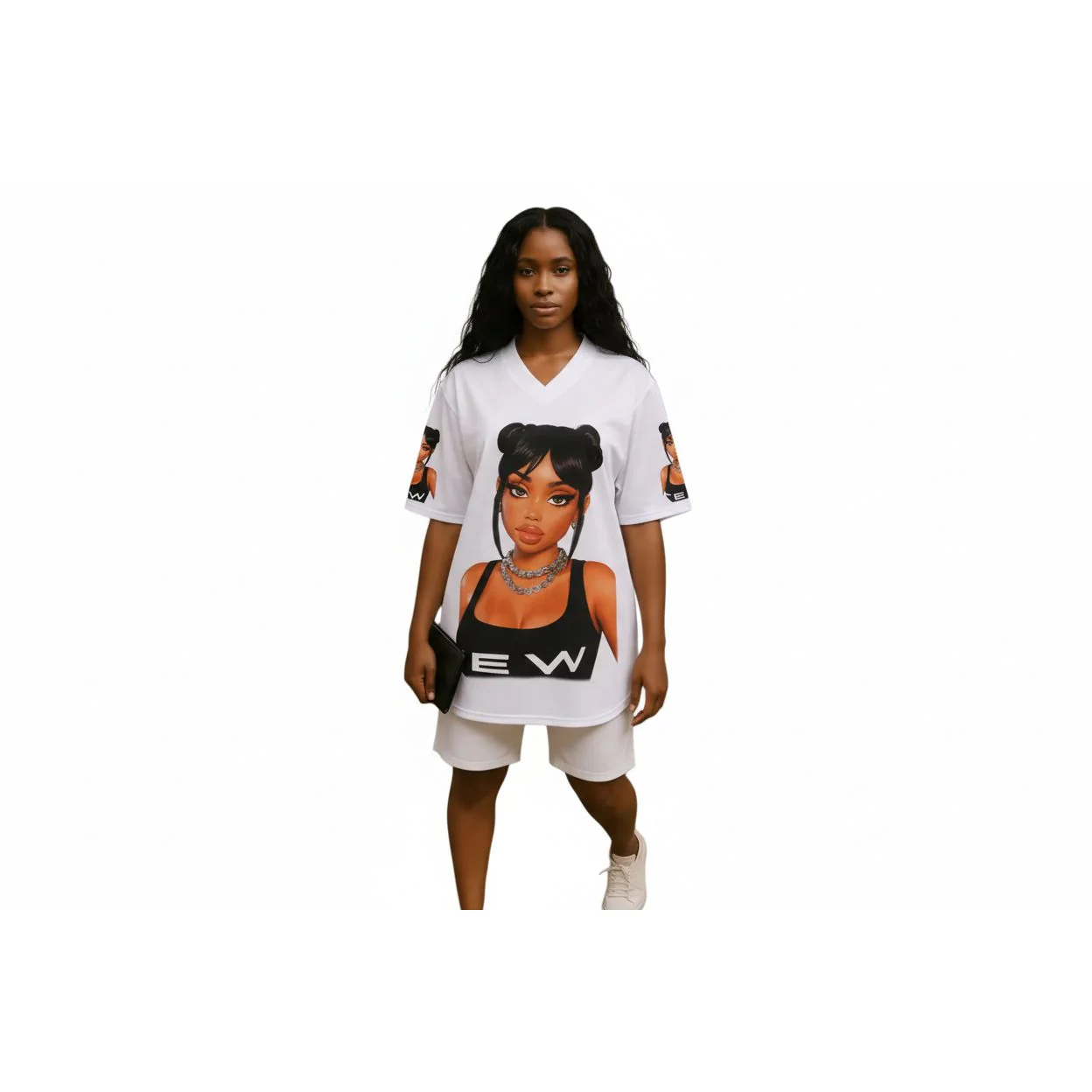 Embossed Cartoon Charactor Short Sleeve T-Shirt - Image 3