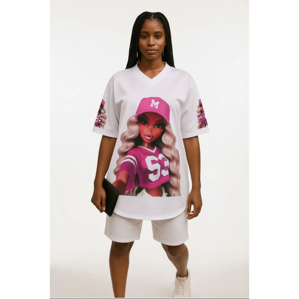 Embossed Cartoon Charactor Short Sleeve T-Shirt - Image 4