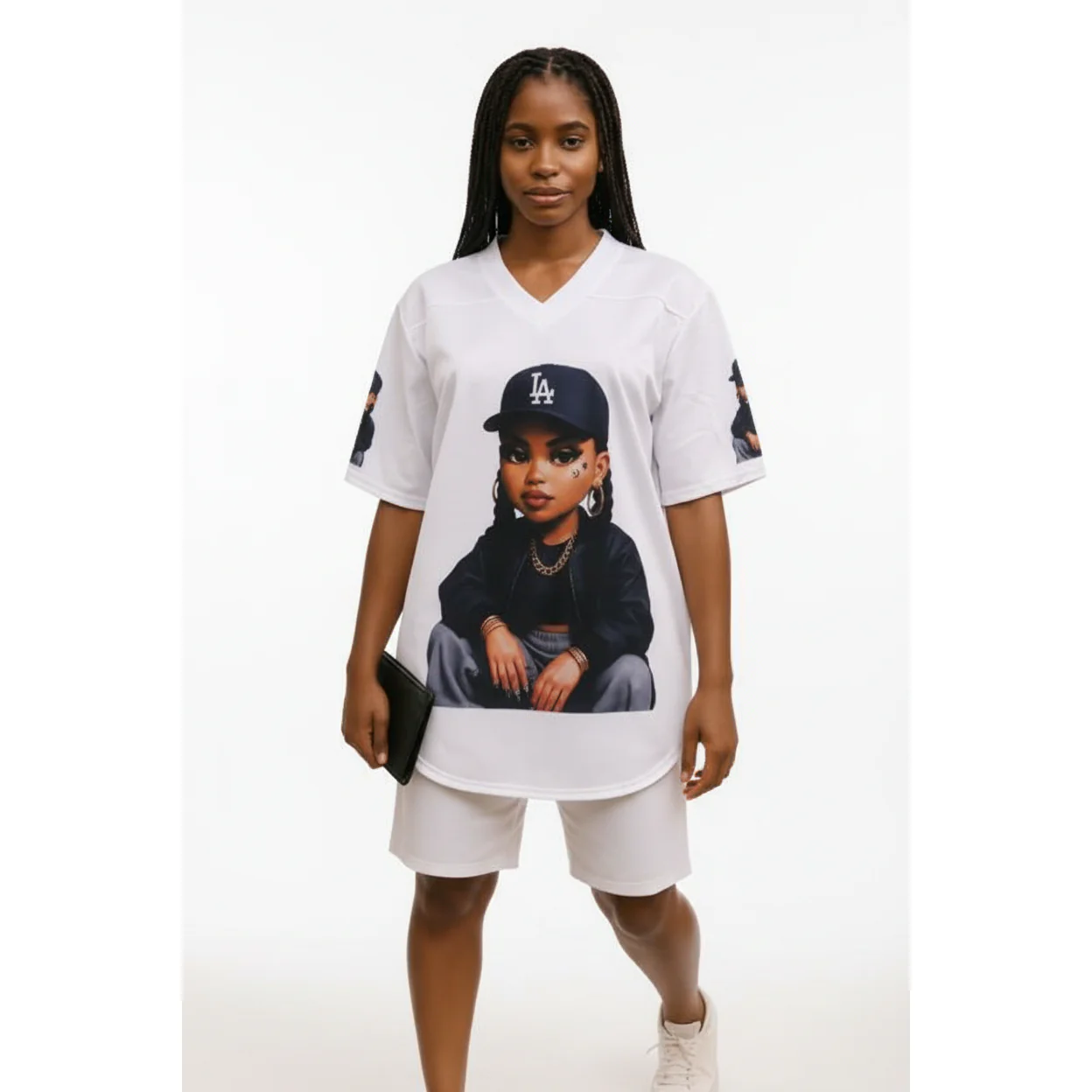 Embossed Cartoon Charactor Short Sleeve T-Shirt - Image 5