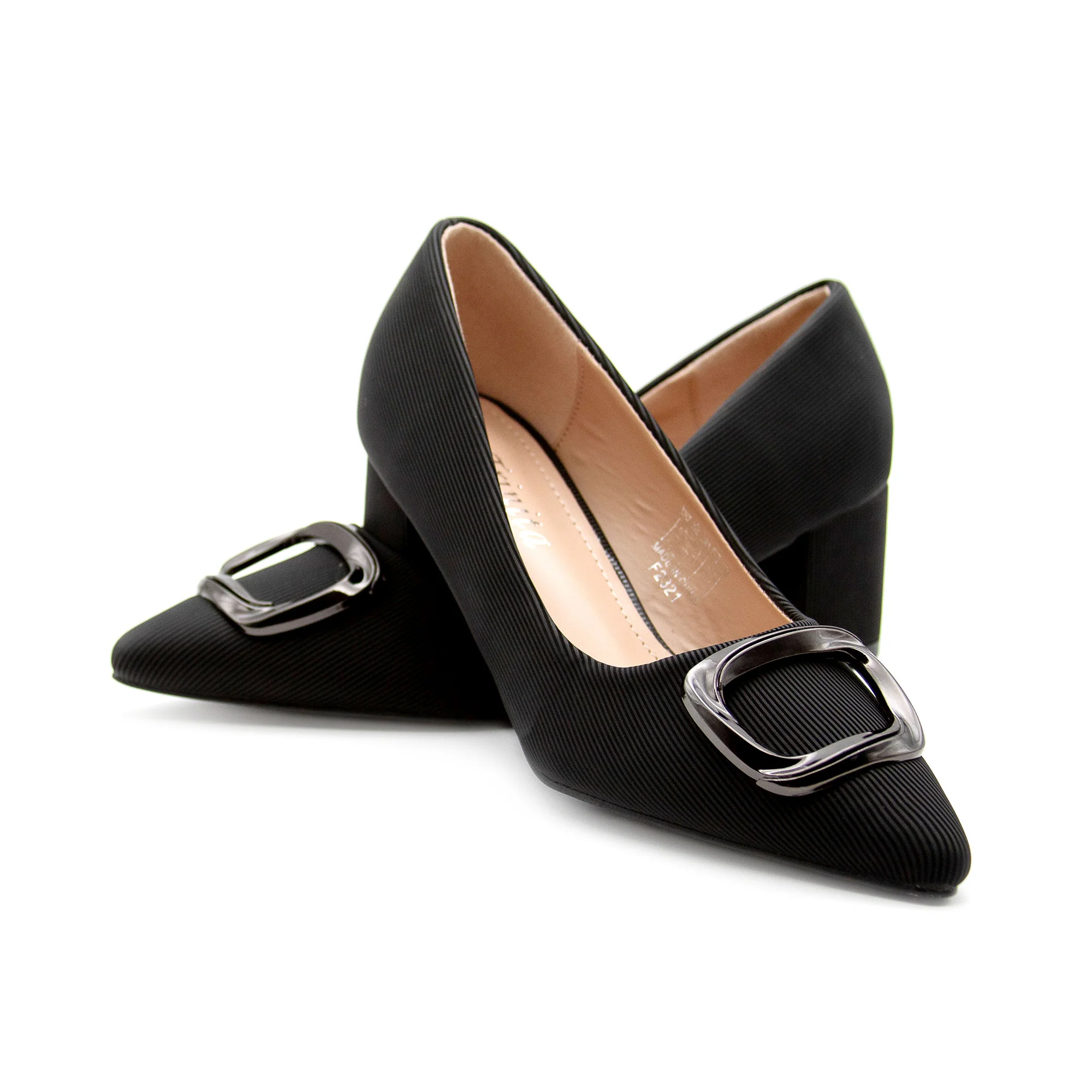 Pumps Square Buckle Office High Heels Pointed Toe Shoes. - Image 9