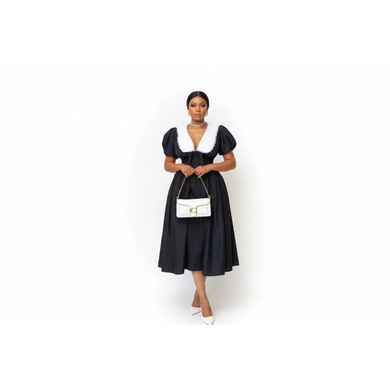 Fashion Chic Short Sleeve Midi Dress
