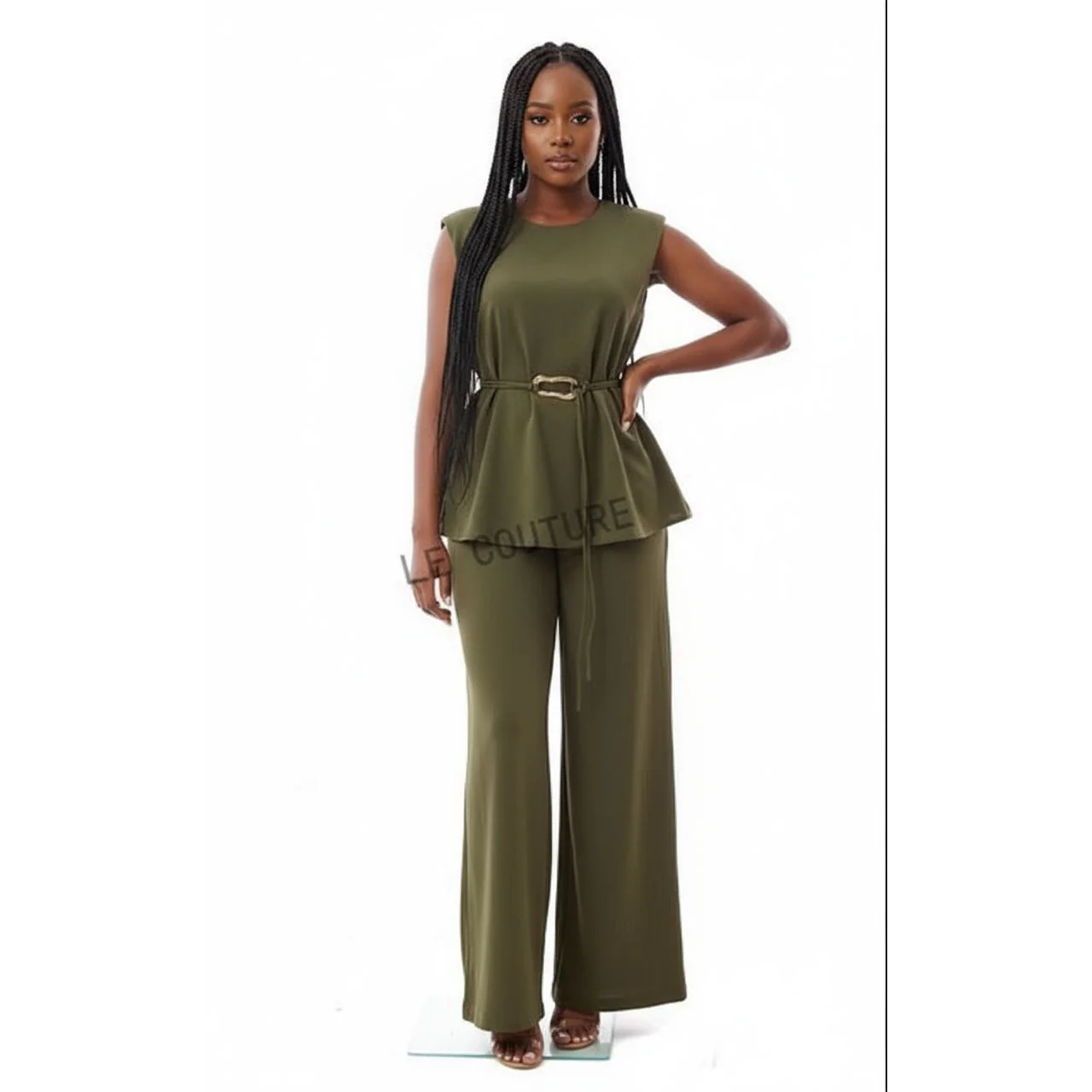 Fashion Design Elegant Sleeveless Top And Long Pants Set - Image 3