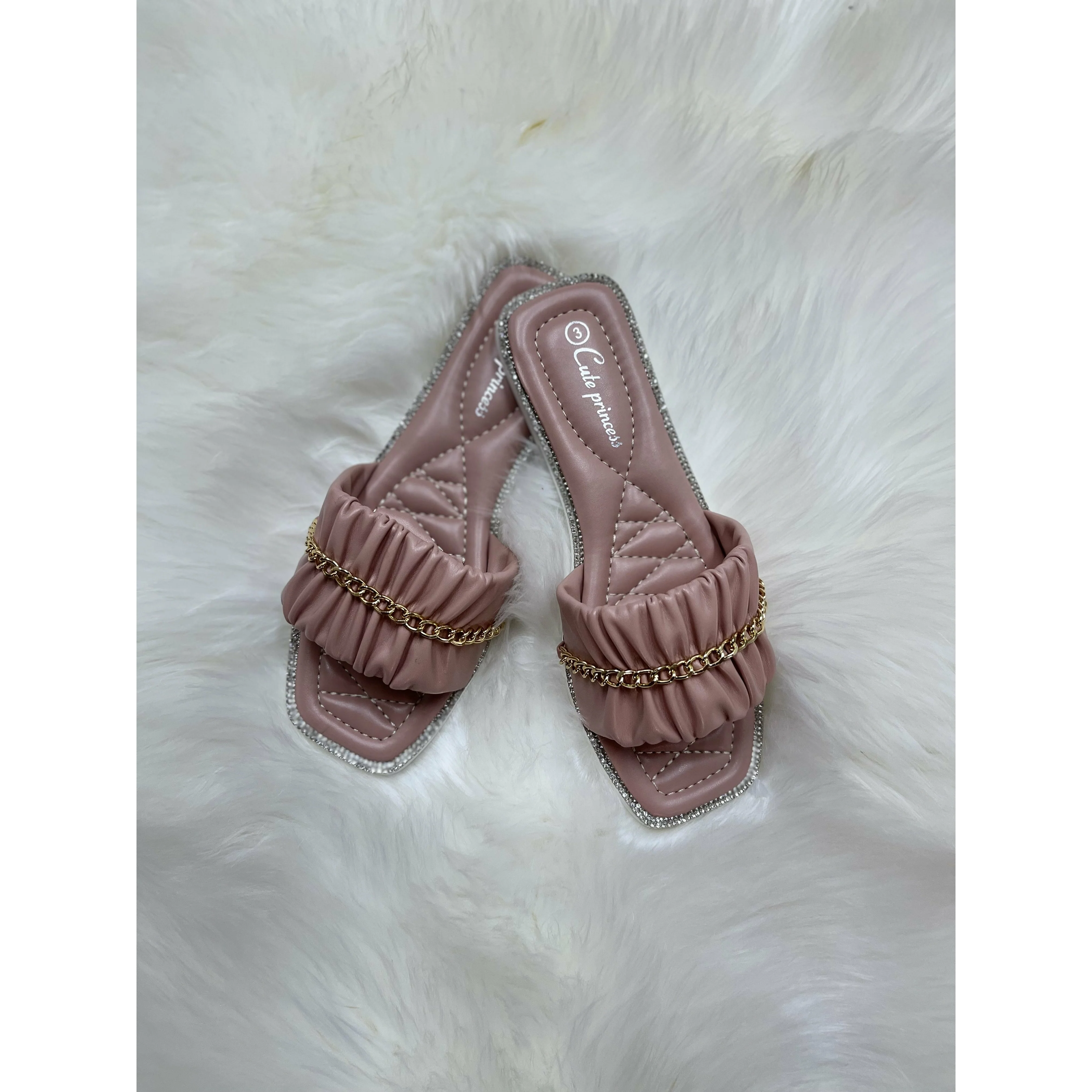 Fashion Mid-Heel Wrinkled Ladies Sandals - Image 4