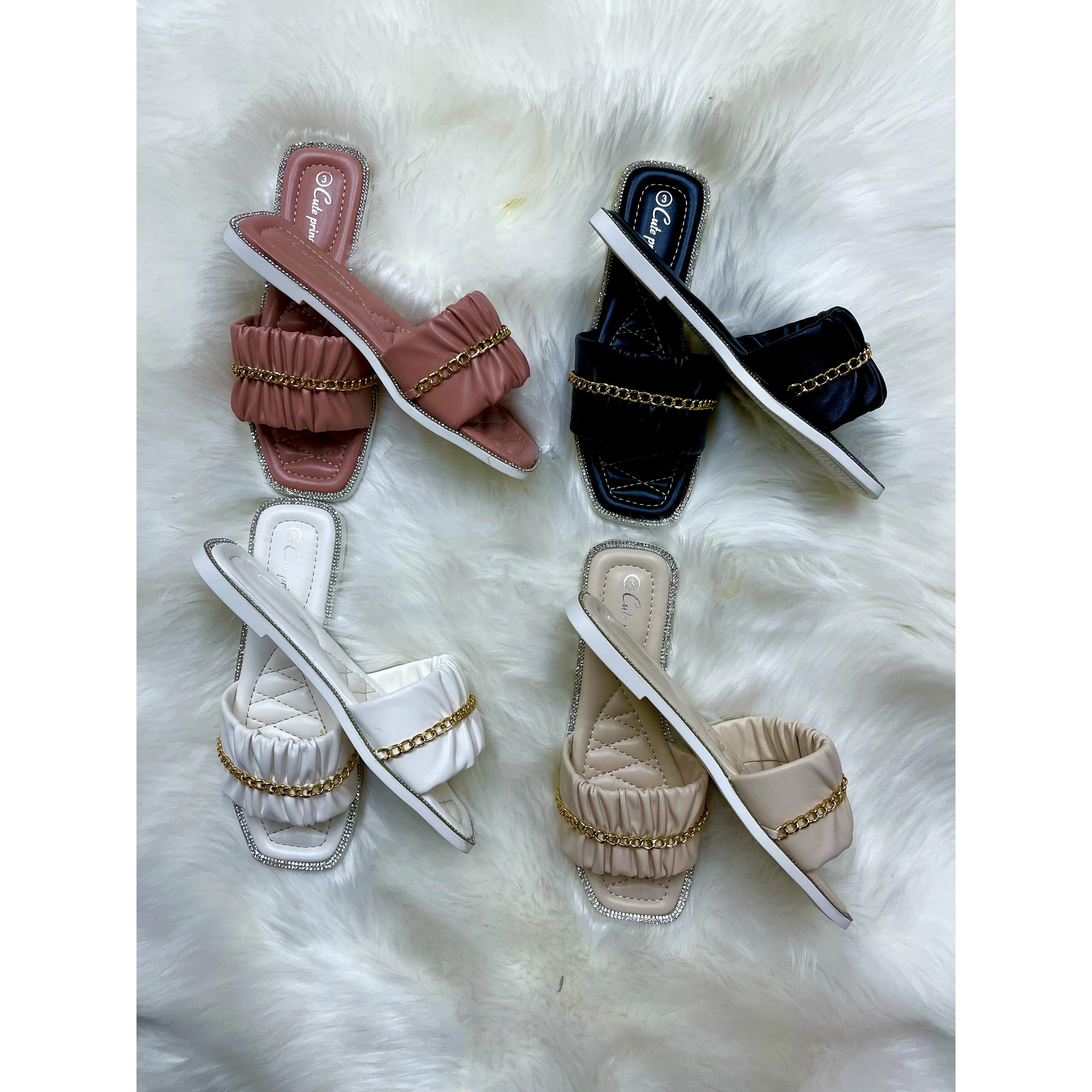 Fashion Mid-Heel Wrinkled Ladies Sandals - Image 5