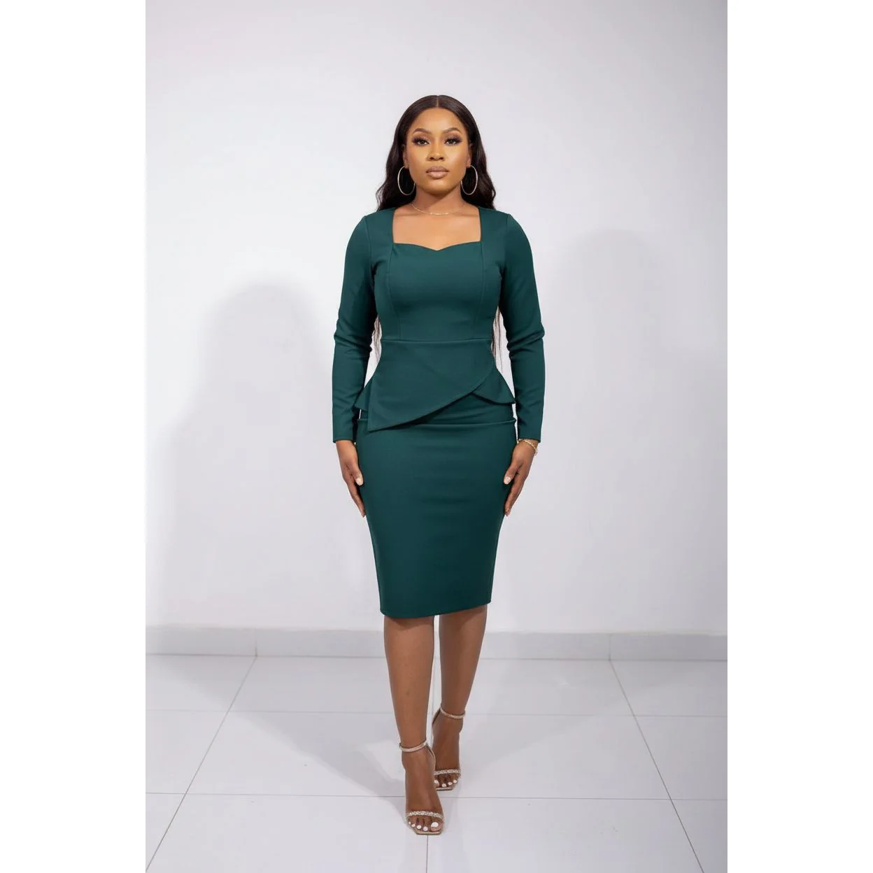 Fashion StyleLong Sleeve Midi Dress - Image 2