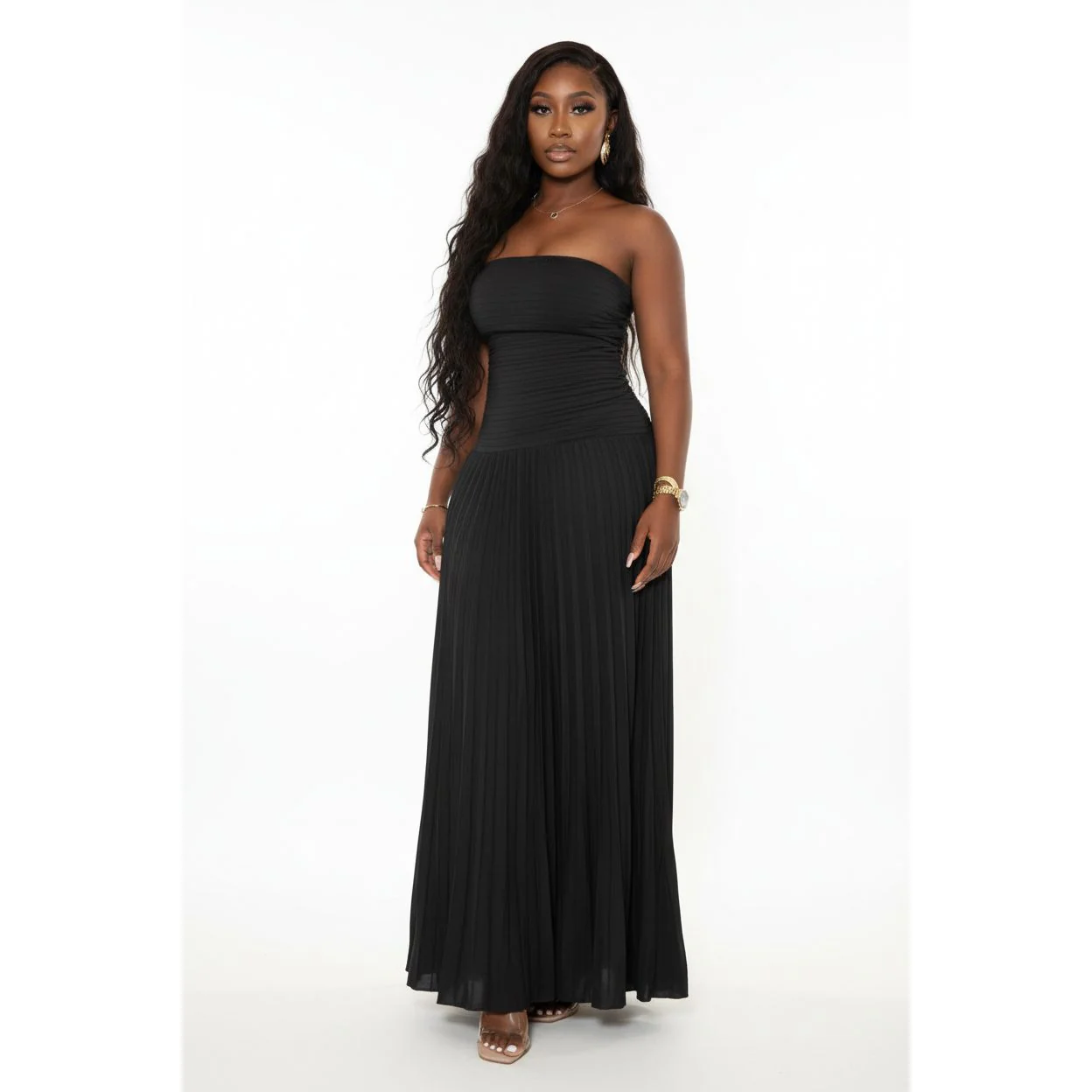 Fashionable Cold Shoulder Loose Maxi Dress - Image 4