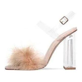 Fur Buckle Strap High Heel Shoes - Image 3