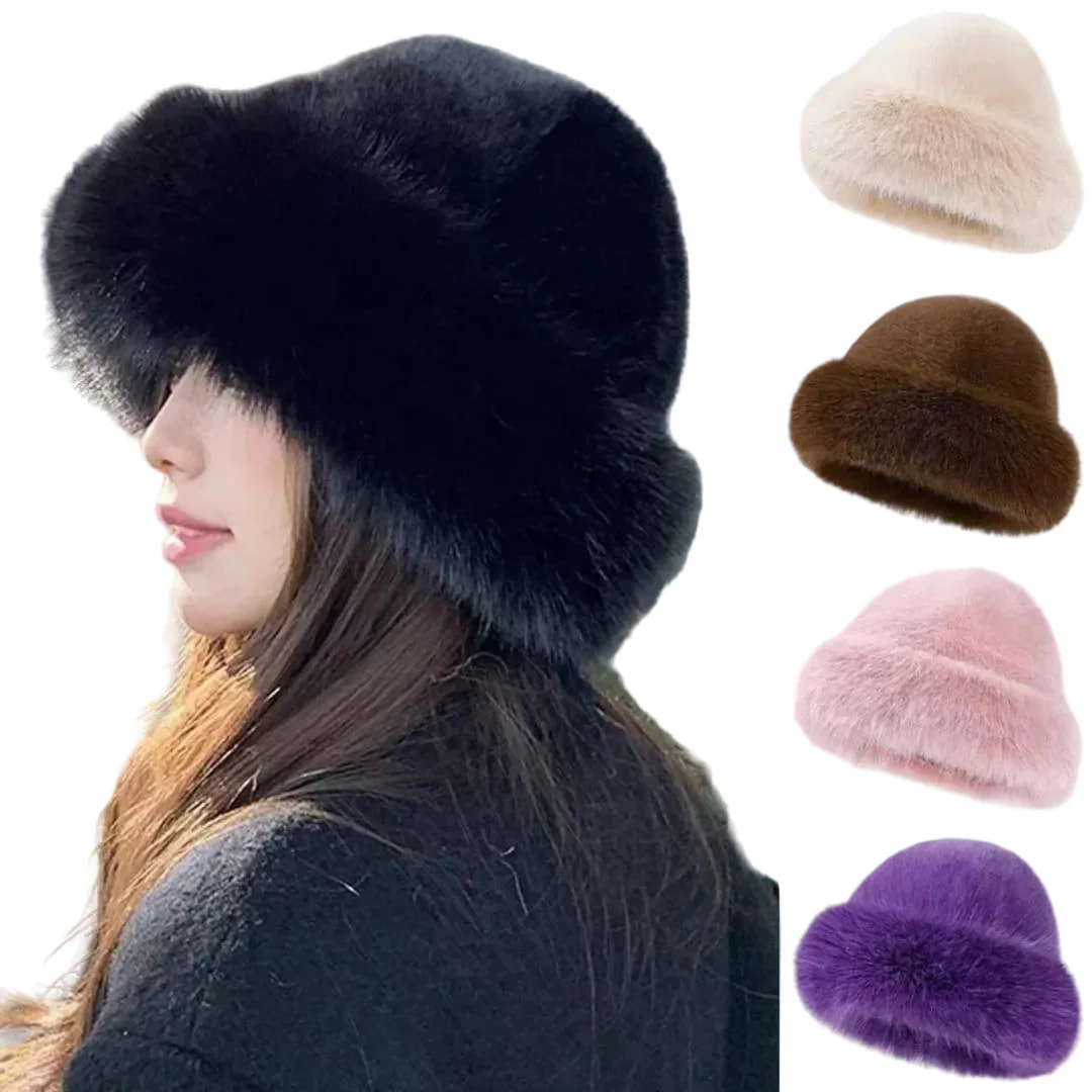 Faux Fur Bucket Hat - Image 4