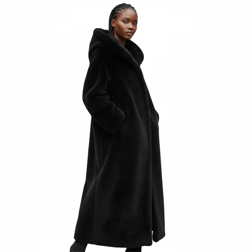 Faux Fur Hooded Coat - Image 5