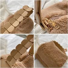 Faux Fur Soft Plush Shoulder Handbag. - Image 2