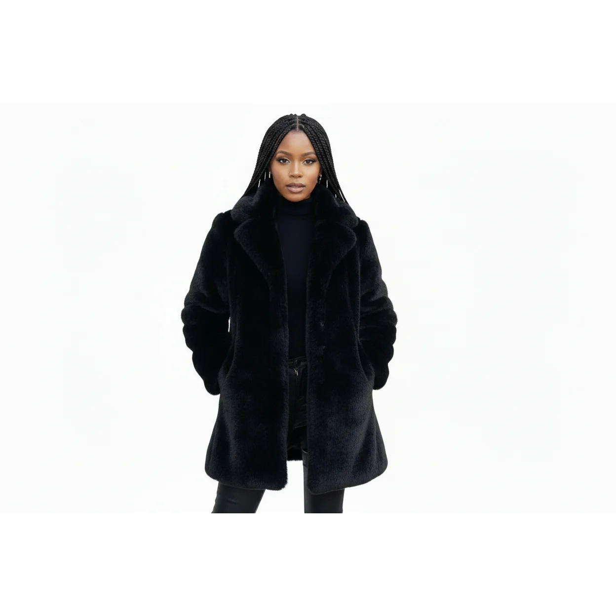 Faux Fur Warm Short Jacket - Image 3