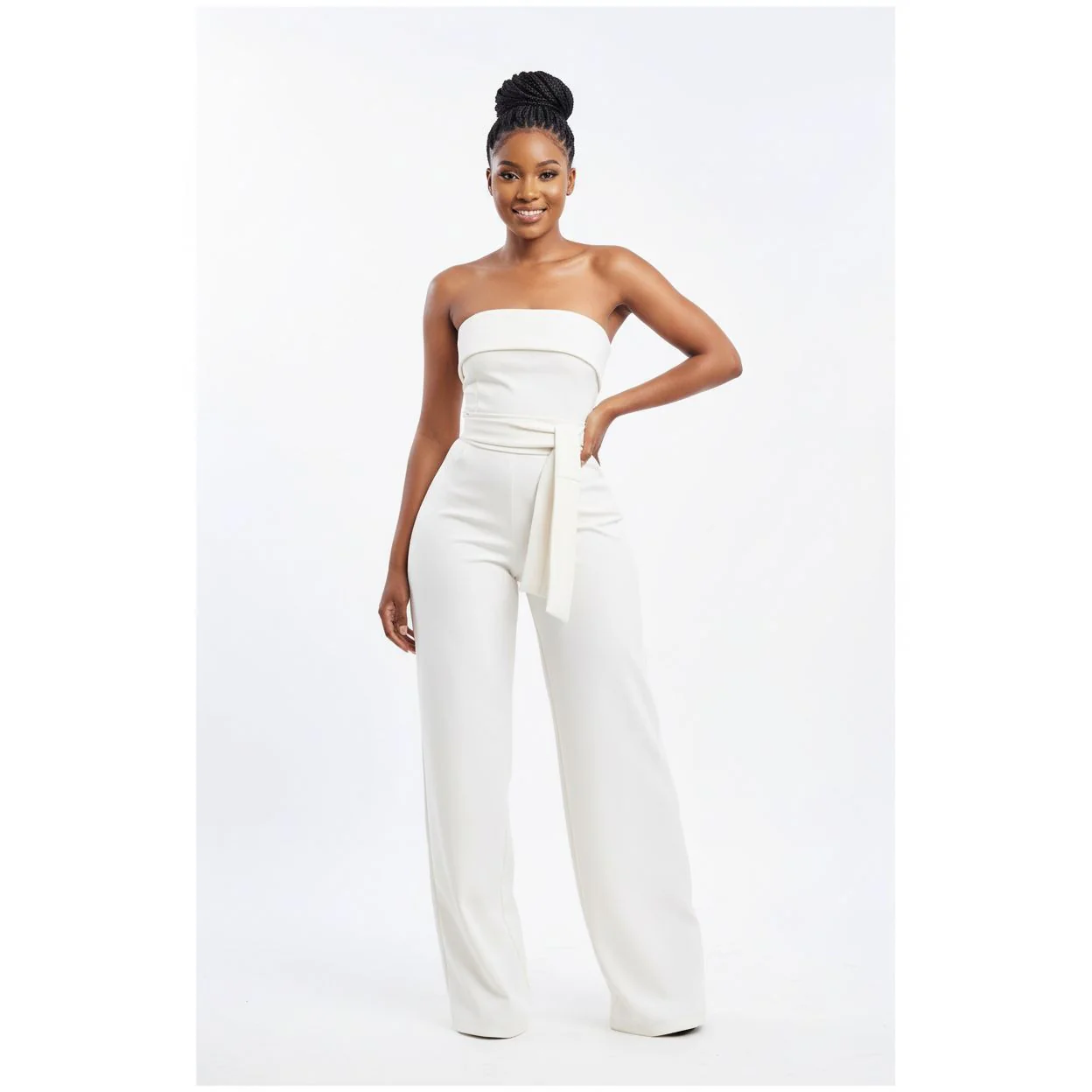 Faux Lather Boobtube Jumpsuit - Image 2