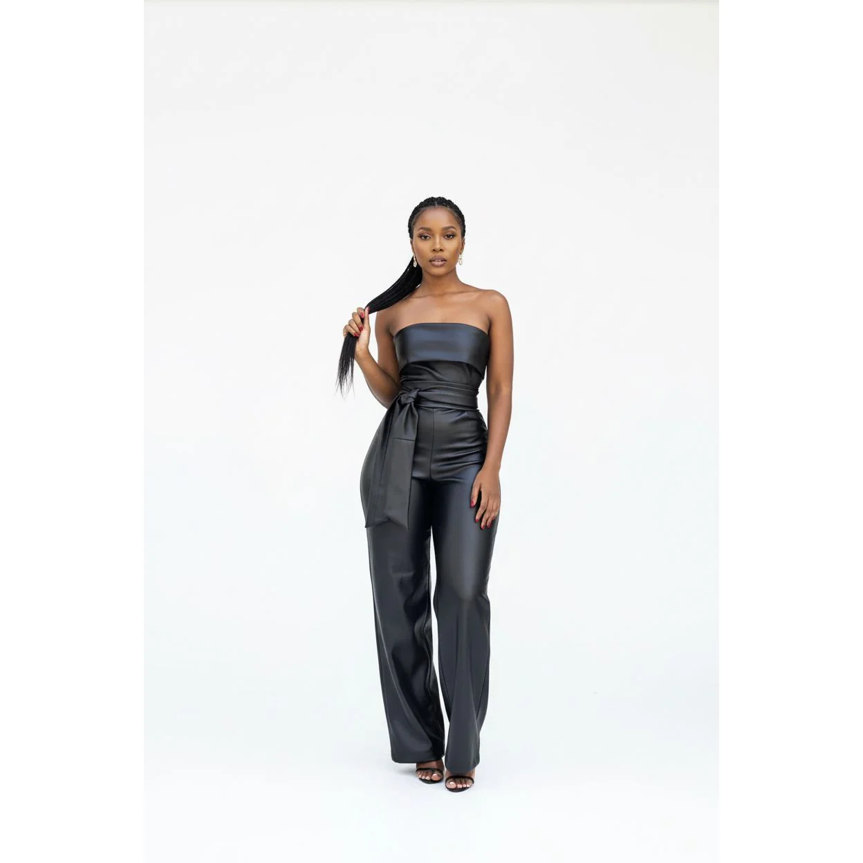 Faux Lather Boobtube Jumpsuit - Image 3