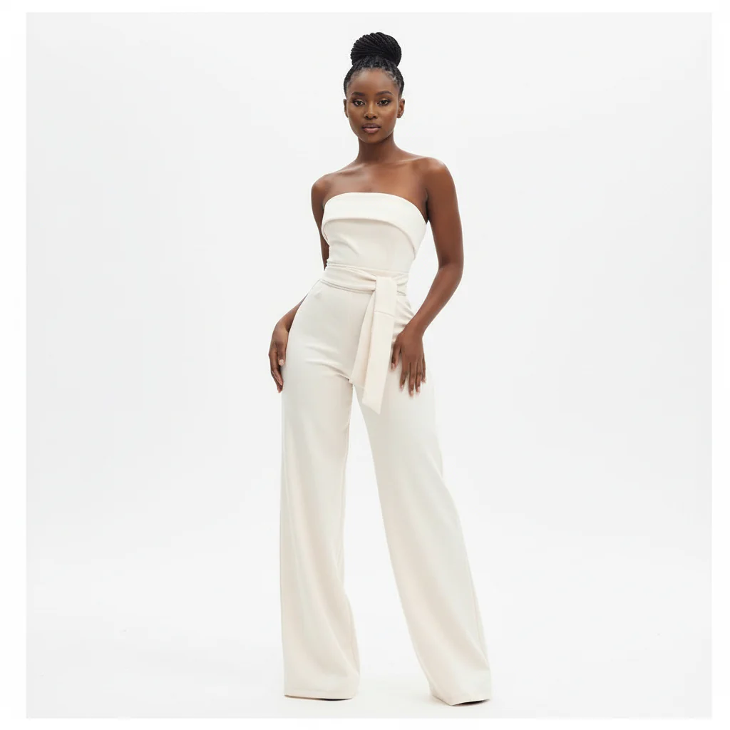 Faux Lather Boobtube Jumpsuit - Image 4