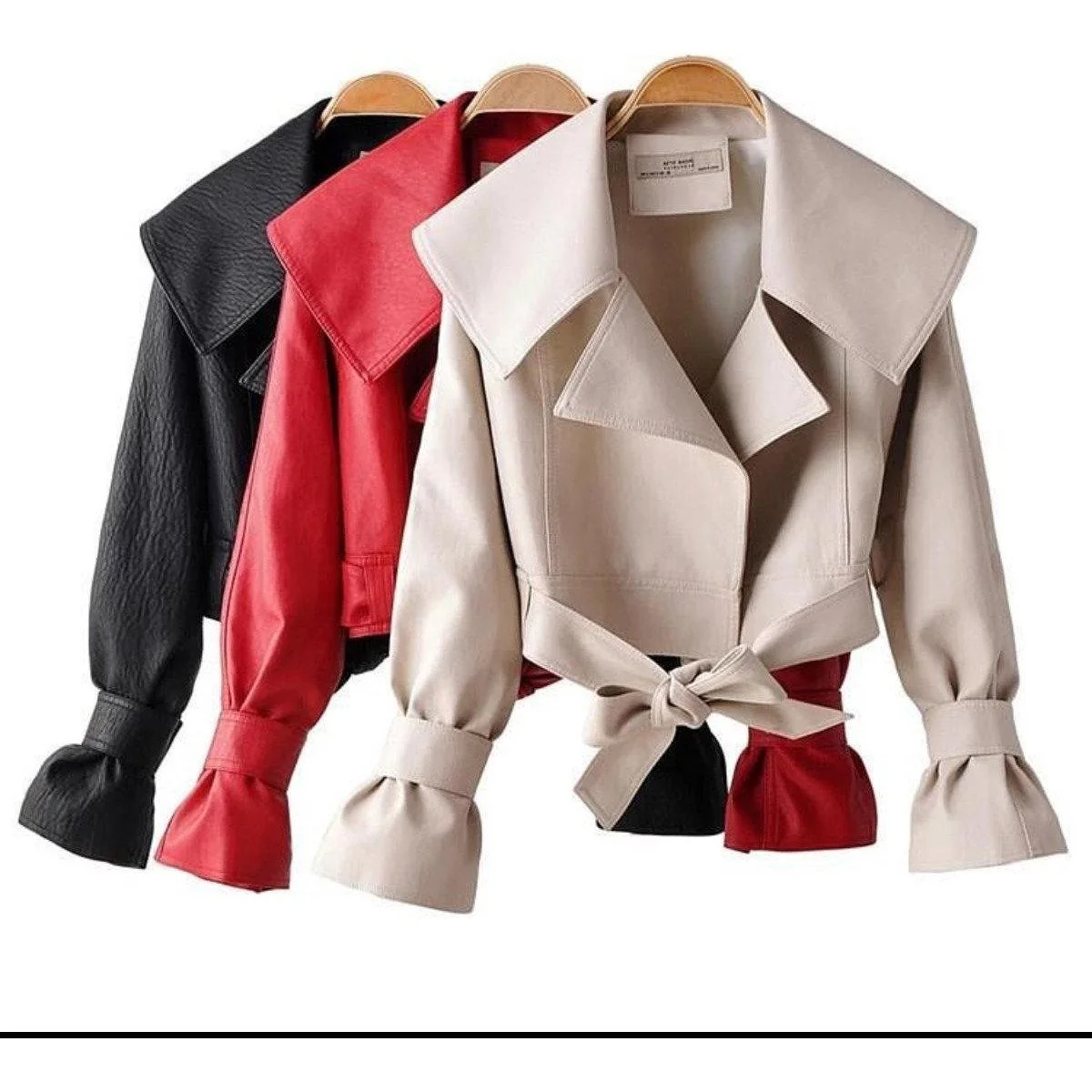Faux Lather Crop Jacket - Image 11