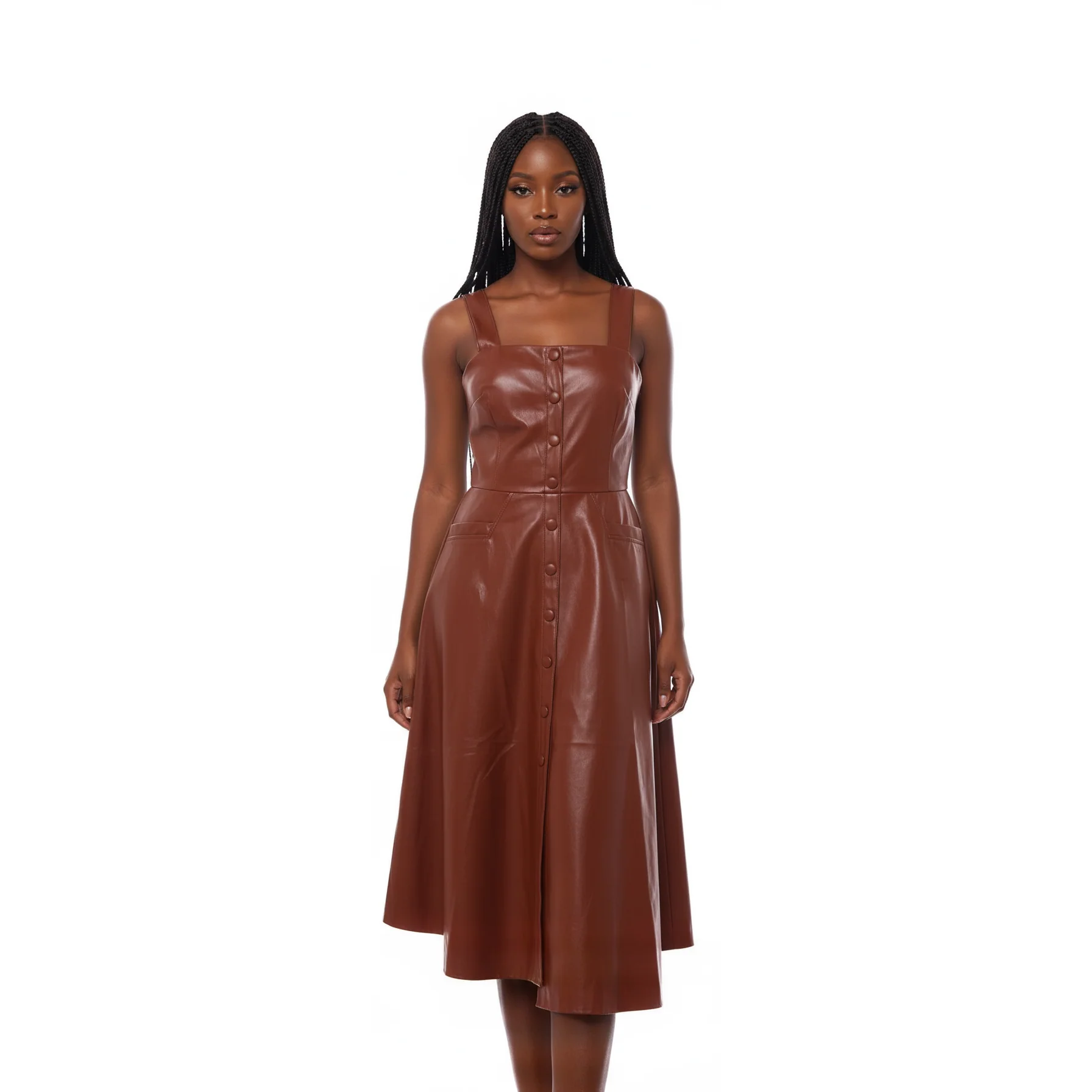Faux Lather Dress - Image 3