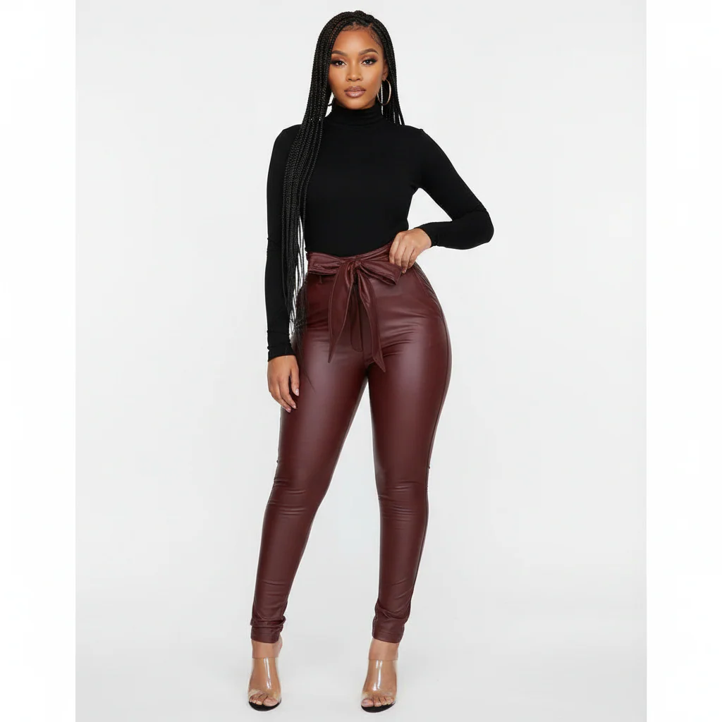 Faux Leather High Waisted Pant - Image 3