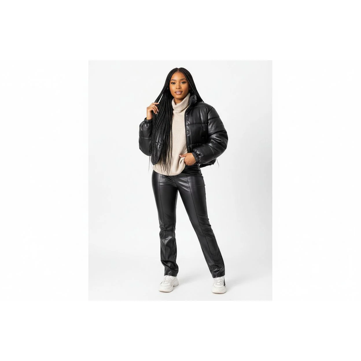 Solid Color Long Sleeve Zipper Front Casual Padded Coat
