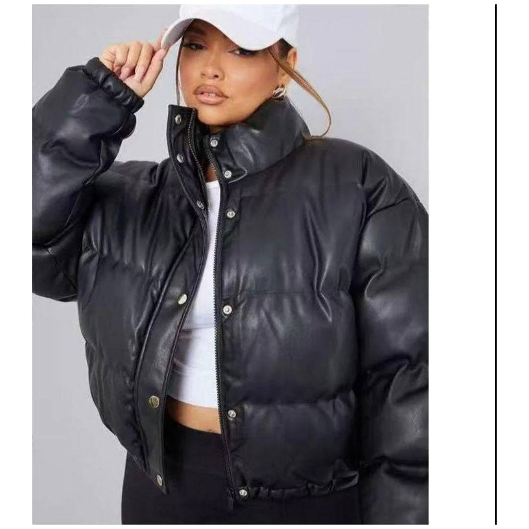Solid Color Long Sleeve Zipper Front Casual Padded Coat - Image 5