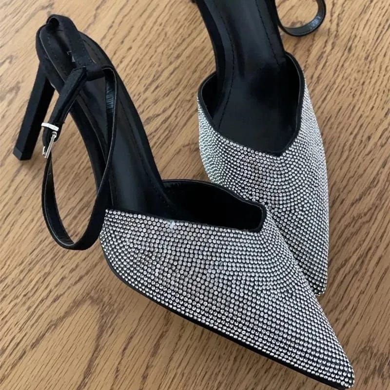 Rhinestone Back Strap Sandals - Image 7