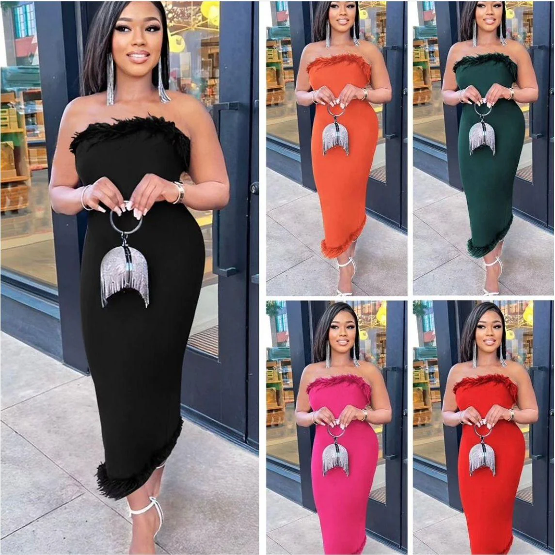Feather Bandage Dress - Image 5