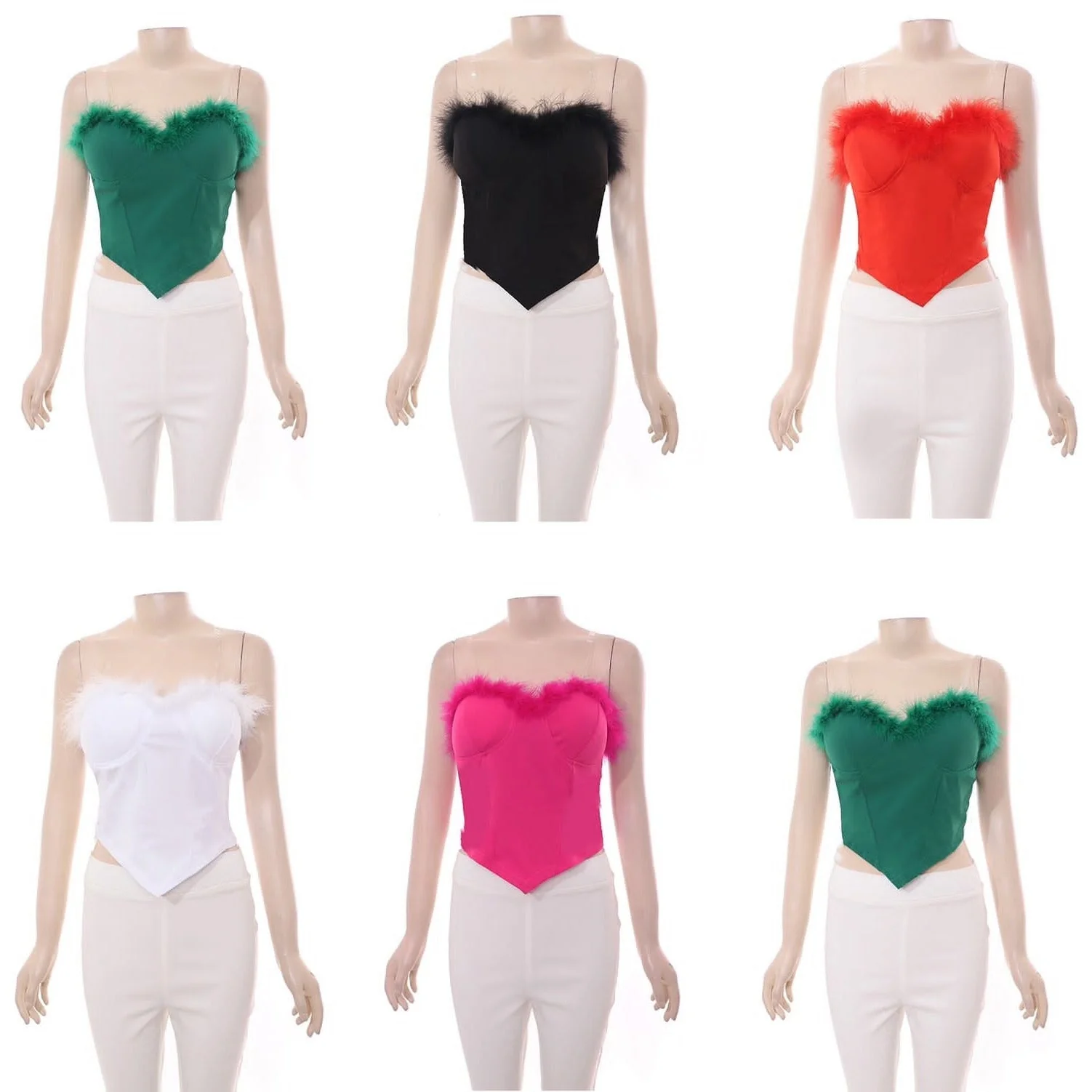 Feather Detail Crop Top - Image 6