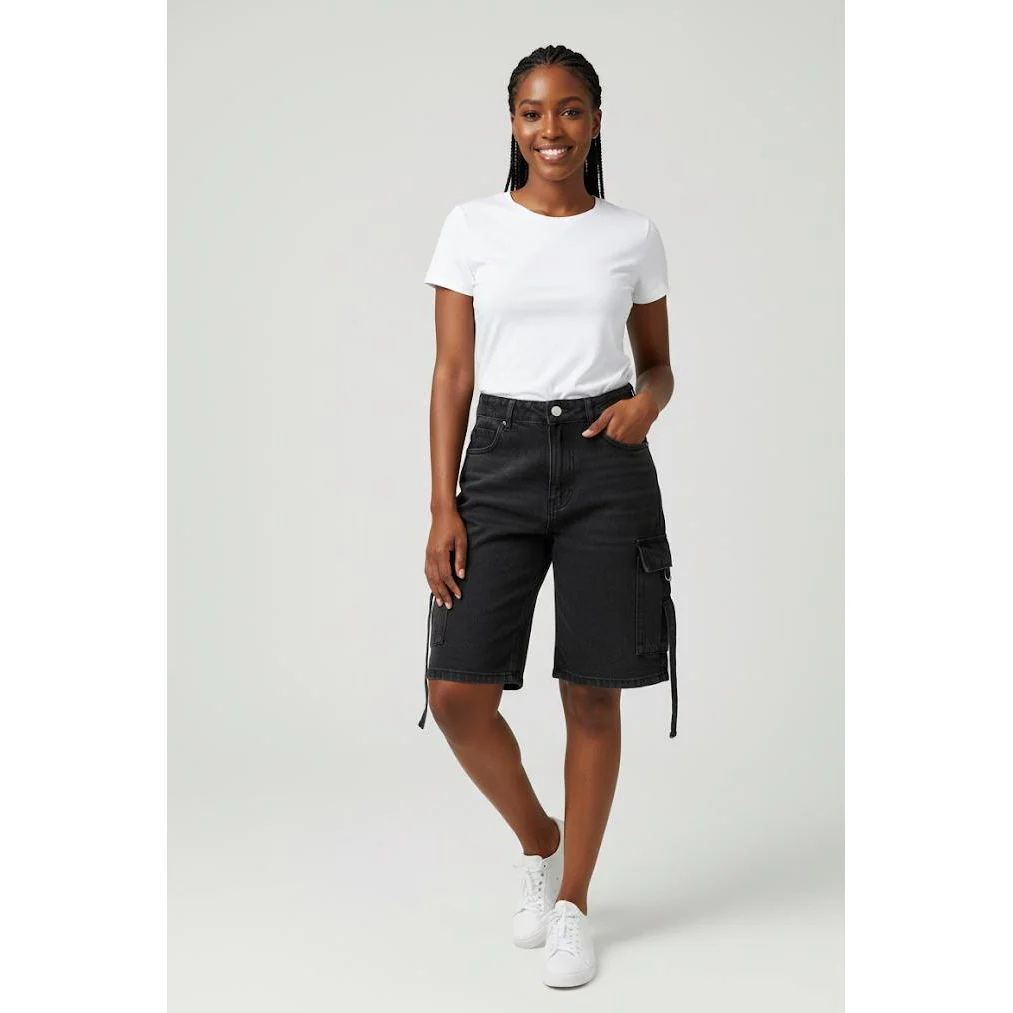 Female Cargo Denim Short Jeans