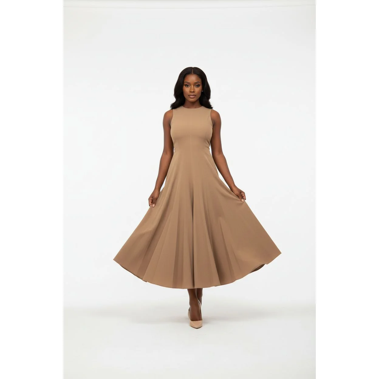 Fit & Flare Panelled Maxi Dress - Image 4