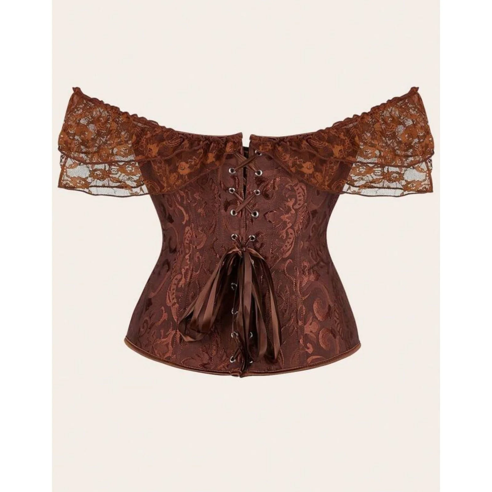 Women's corset with waist and lace sleeves. - Image 3
