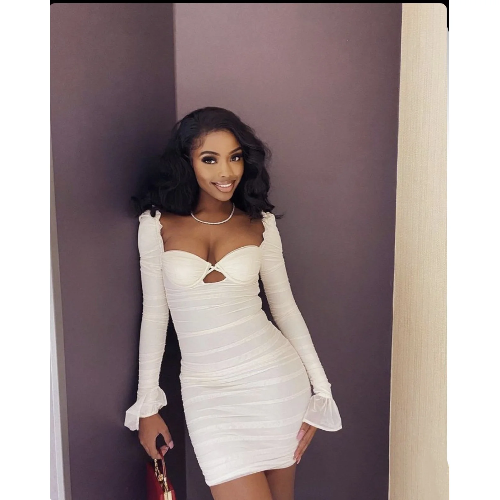 Flare Sleeve Bodycon Dress - Image 2
