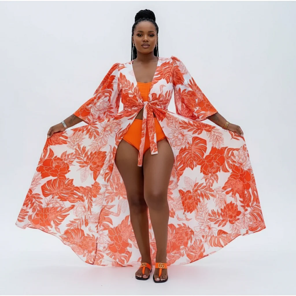 Flora Print Wrap Around Dress - Image 2
